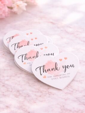 30 Heart Shape Watercolor Design Thank You Cards